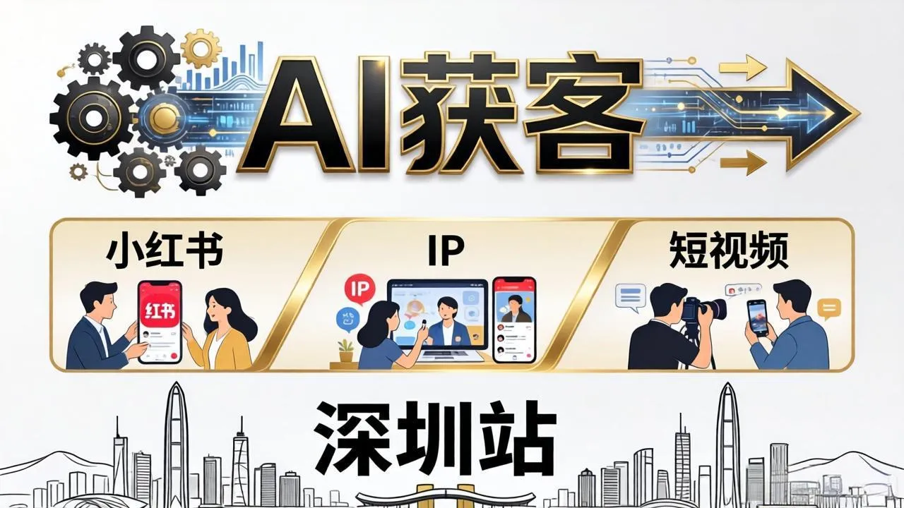 2026AI获客大课深圳站：4月17日-19日3天2夜拆透小红书+IP+短视频，老板操盘手必来-33资源网