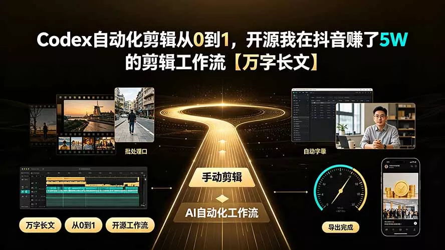 Codex自动化剪辑从0到1，开源我在抖音赚了5W 的剪辑工作流【万字长文】-33资源网