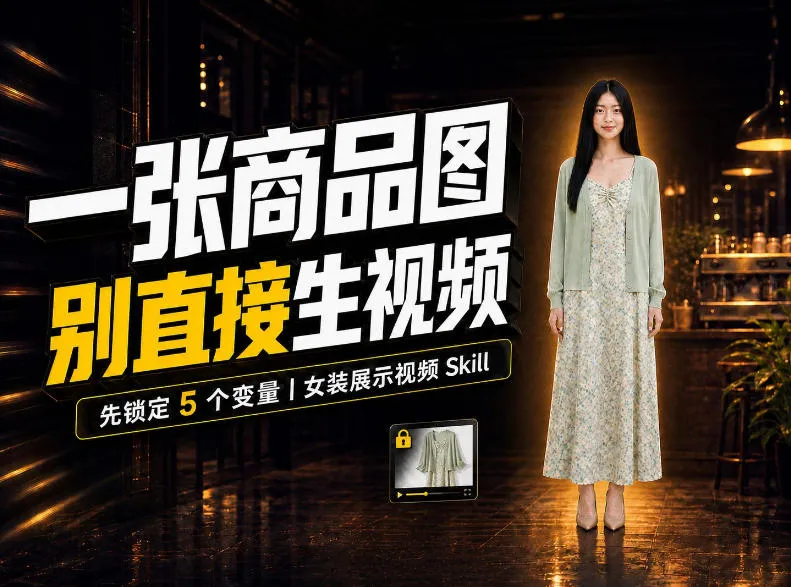 女装AI视频总翻车?问题不在提示词,女装展示视频Skill先锁定5个变量!-33资源网