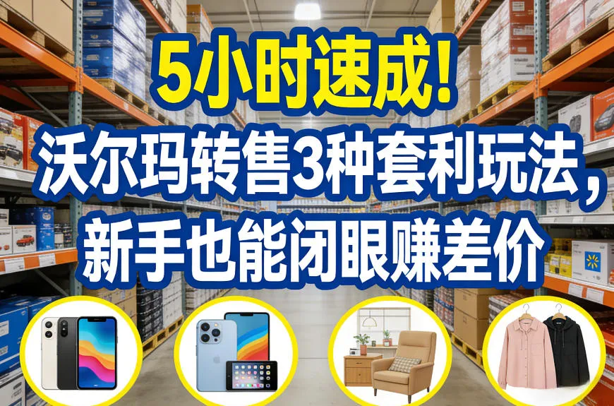 5小时速成！沃尔玛转售3种套利玩法，新手也能闭眼賺差价-33资源网