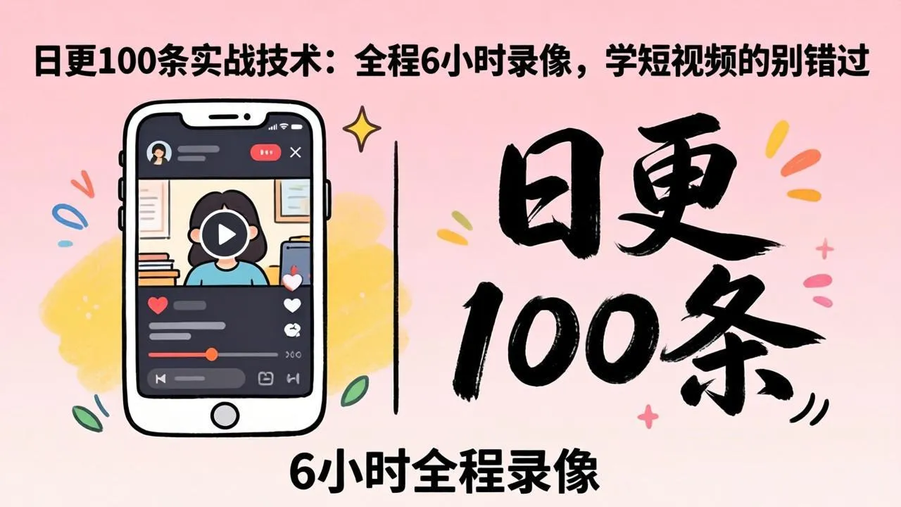 某工作坊东莞2026年4月12线下课：日更100条实战：全程6小时录像，学短视频的别错过-33资源网