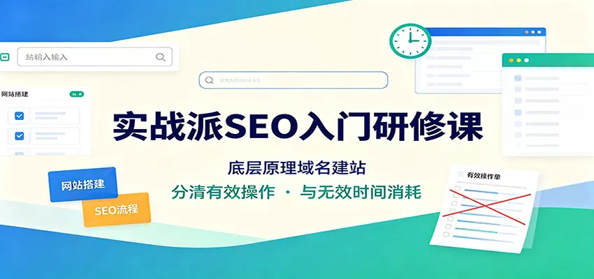 实战派SEO入门研修课：底层原理域名建站，分清有效操作与无效时间消耗-33资源网