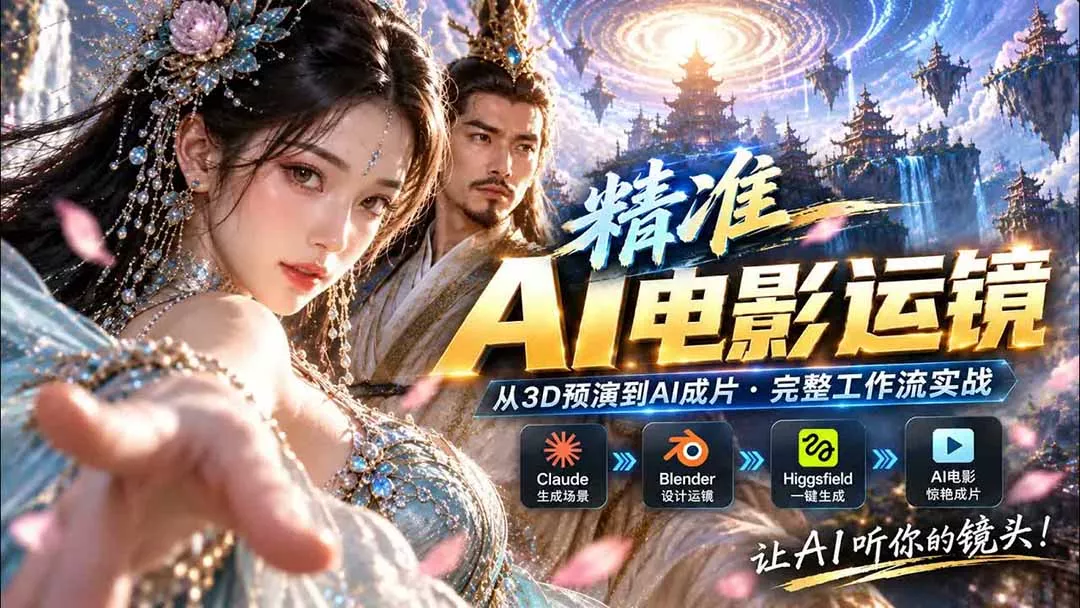 AI视频终于能精准运镜了！Claude + Blender + Higgsfield 免费插件实测-33资源网