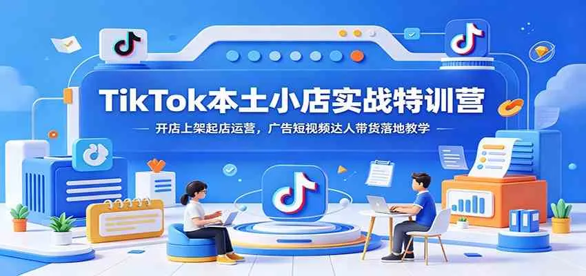 TikTok本土小店实战特训营:开店上架起店运营,广告短视频达人带货落地教学-33资源网