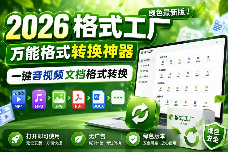 2026格式工厂绿色最新版!万能格式转换神器,一键音视频文档格式转换,打开即可使用,无广告绿色版本-33资源网