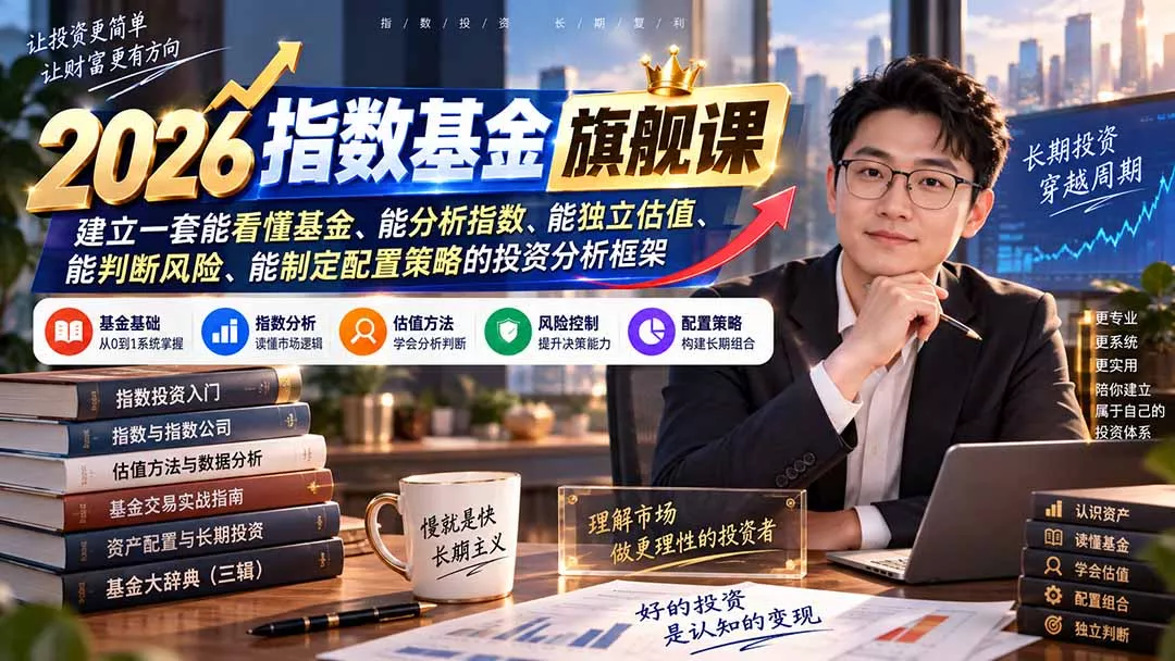 2026指数基金旗舰课｜建立一套能看懂基金、能分析指数、能独立估值、能判断风险、能制定配置策略的投资分析框架-33资源网
