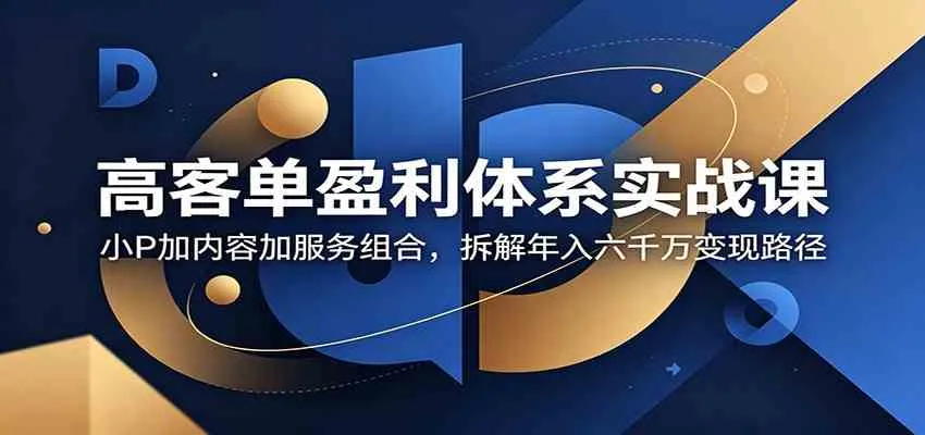高客单盈利体系实战课：小P加内容加服务组合，拆解年入六千万变现路径-33资源网