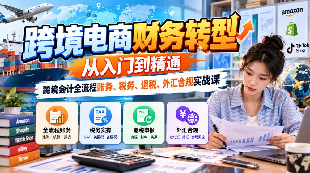 跨境电商财务转型：从入门到精通｜跨境会计全流程账务、税务、退税、外汇合规实战课-33资源网