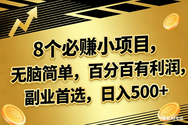 （17793期）10个必赚的小项目，百分百有利润，无脑简单，副业首选，日入300+-33资源网