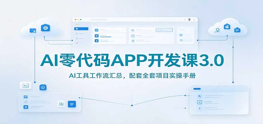 AI零代码APP开发课3.0:AI工具工作流汇总,配套全套项目实操手册-33资源网