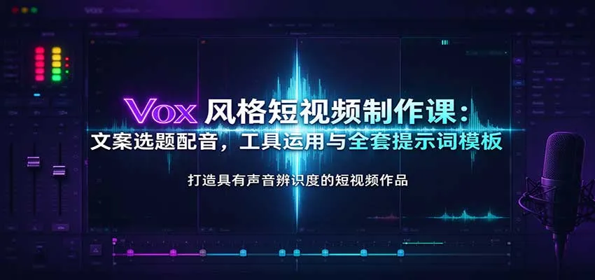 Vox风格短视频制作课:文案选题配音,工具运用与全套提示词模板 Vox风格短视频制作课:文案选题配音,工具运用与全套提示词模板