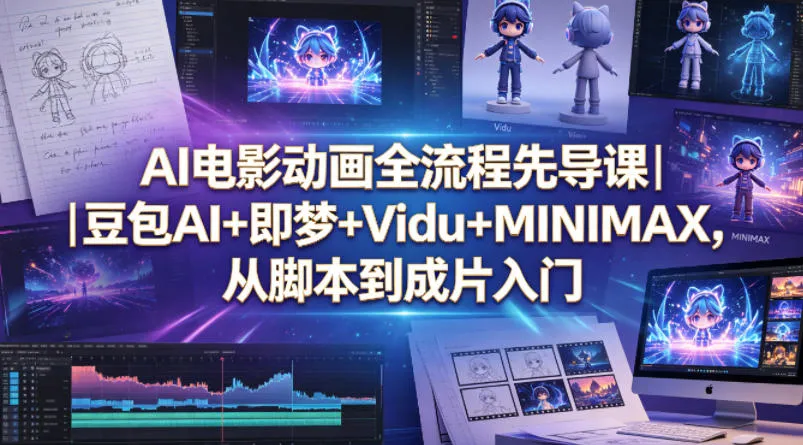 AI电影动画全流程先导课｜豆包AI+即梦+Vidu+MINIMAX，从脚本到成片入门-33资源网