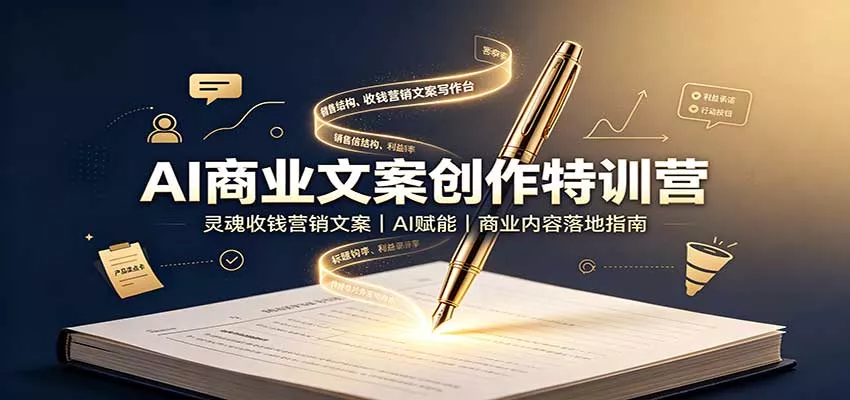 AI商业文案创作特训营：灵魂收钱营销文案，AI赋能，商业内容落地指南-33资源网