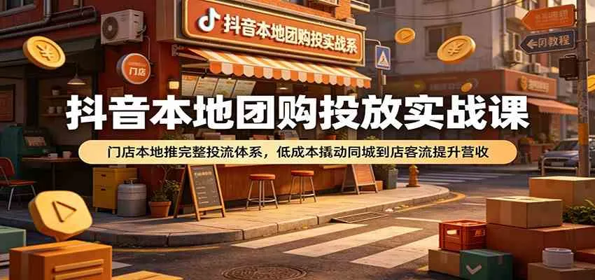 抖音本地团购投放实战课:门店本地推完整投流体系,低成本撬动同城到店客流提升营收-33资源网