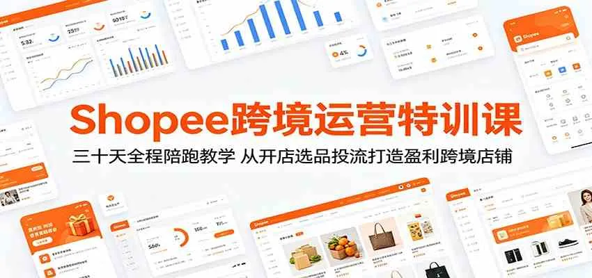Shopee跨境运营特训课：三十天全程陪跑教学，从开店选品投流打造盈利跨境店铺-33资源网