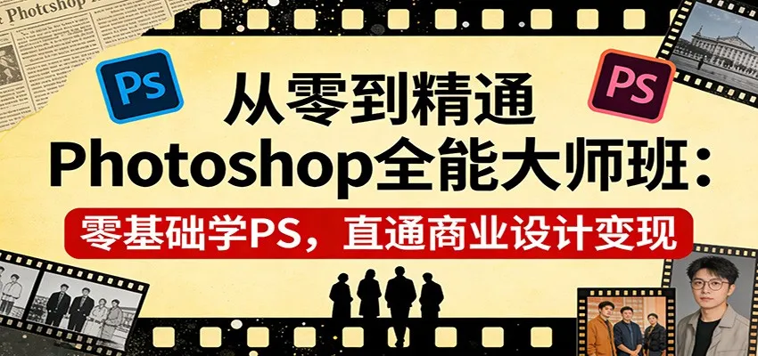 从零到精通Photoshop全能大师班：零基础学PS，直通商业设计变现-33资源网