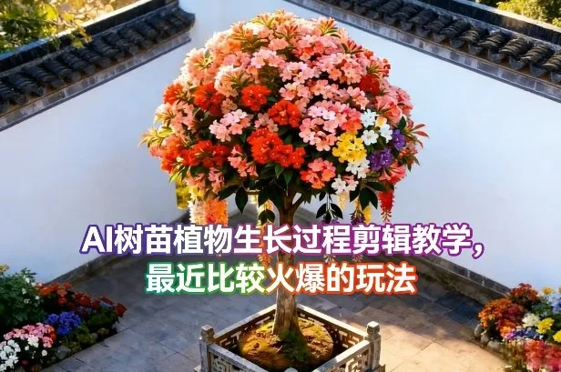 AI树苗植物生长过程剪辑教学，最近比较火爆的玩法-33资源网