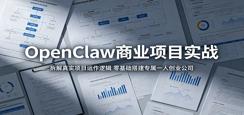 OpenClaw商业项目实战：拆解真实项目运作逻辑，零基础搭建专属一人创业公司-33资源网