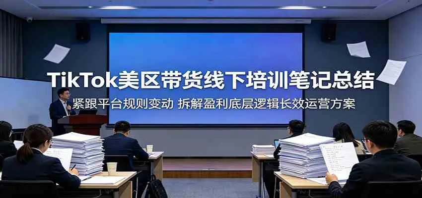 TikTok美区带货线下培训笔记总结：紧跟平台规则变动，拆解盈利底层逻辑长效运营方案-33资源网