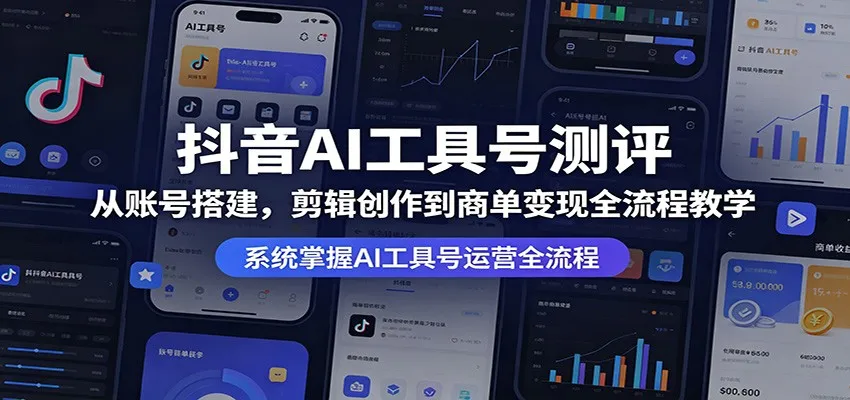 抖音AI工具号测评：从账号搭建，剪辑创作到商单变现全流程教学-33资源网