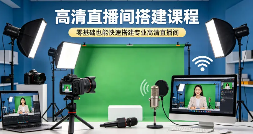 高清直播间搭建课程，零基础也能快速搭建专业高清直播间-33资源网