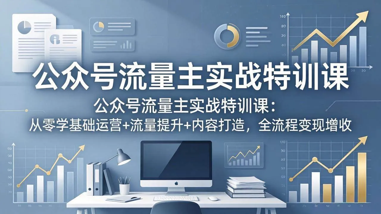 （18072期）公众号流量主实战特训课：从零学基础运营+流量提升+内容打造，全流程变现增收-33资源网
