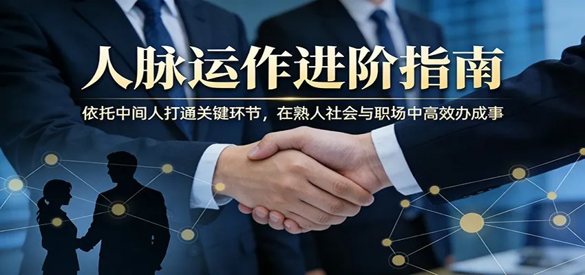 付费文章：人脉运作进阶指南，依托中间人打通关键环节，在熟人社会与职场中高效办成事-33资源网