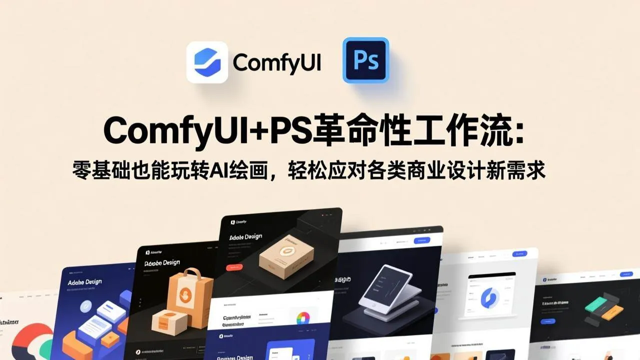 （17512期）ComfyUI+PS革命性工作流：零基础也能玩转AI绘画，轻松应对各类商业设计新需求-33资源网