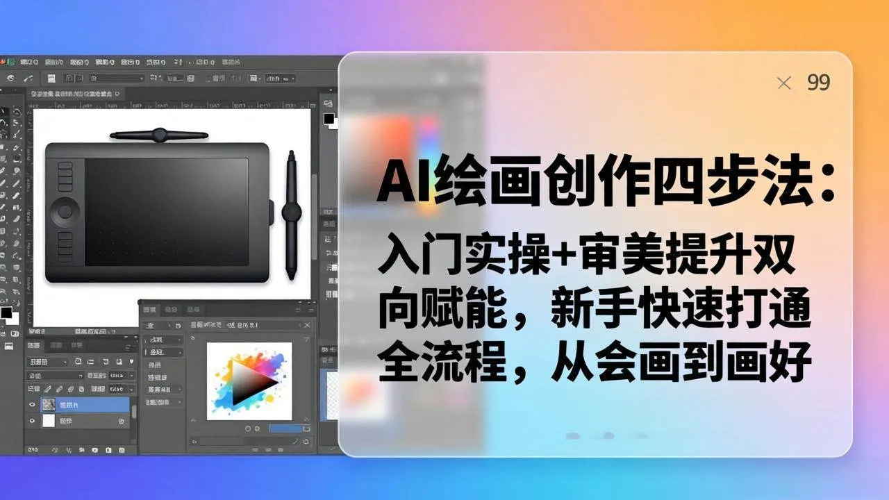 （18166期）AI绘画创作四步法：入门实操+审美提升双向赋能，新手快速打通全流程，从会画到画好-33资源网