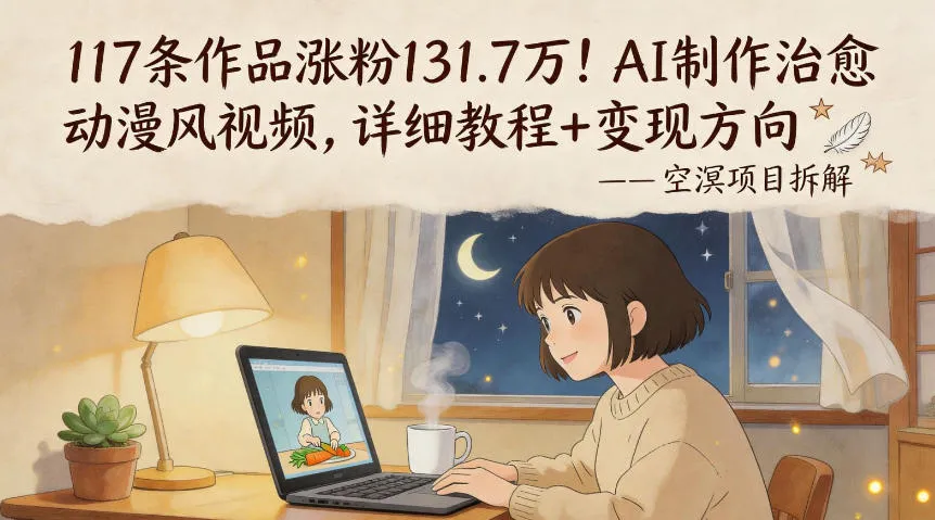 117条作品涨粉131.7W！AI制作治愈动漫风视频，详细教程+变现方向-33资源网