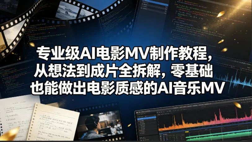 专业级AI电影MV制作教程，从想法到成片全拆解，零基础也能做出电影质感的AI音乐MV-33资源网