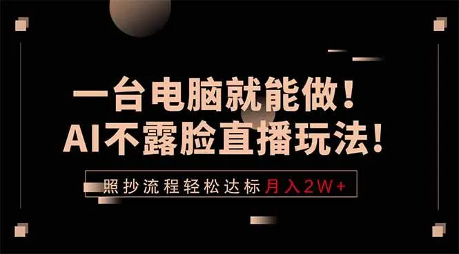 （18472期）一台电脑就能做！AI不露脸直播玩法，照抄流程轻松达标月入2W+-33资源网