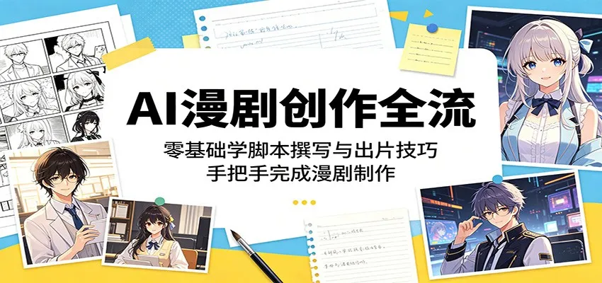 AI漫剧创作全流：零基础学脚本撰写与出片技巧，手把手完成漫剧制作-33资源网