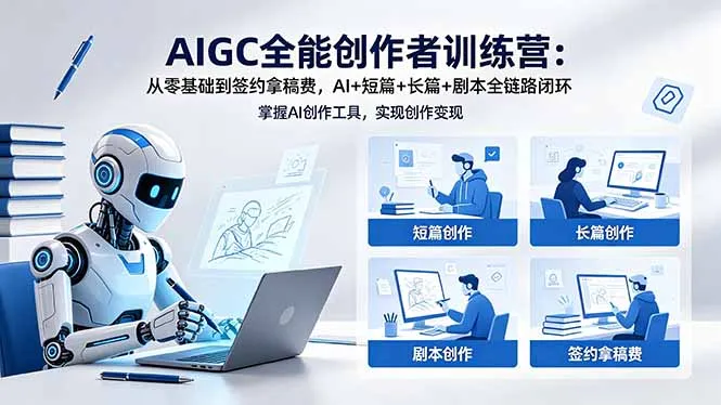 AIGC全能创作者训练营：从零基础到签约拿稿费，AI+短篇+长篇+剧本全链路闭环-33资源网