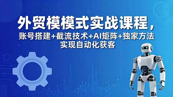 外贸新模式实战课程-更新5月，账号搭建+截流技术+AI矩阵+独家方法实现自动化获客-33资源网