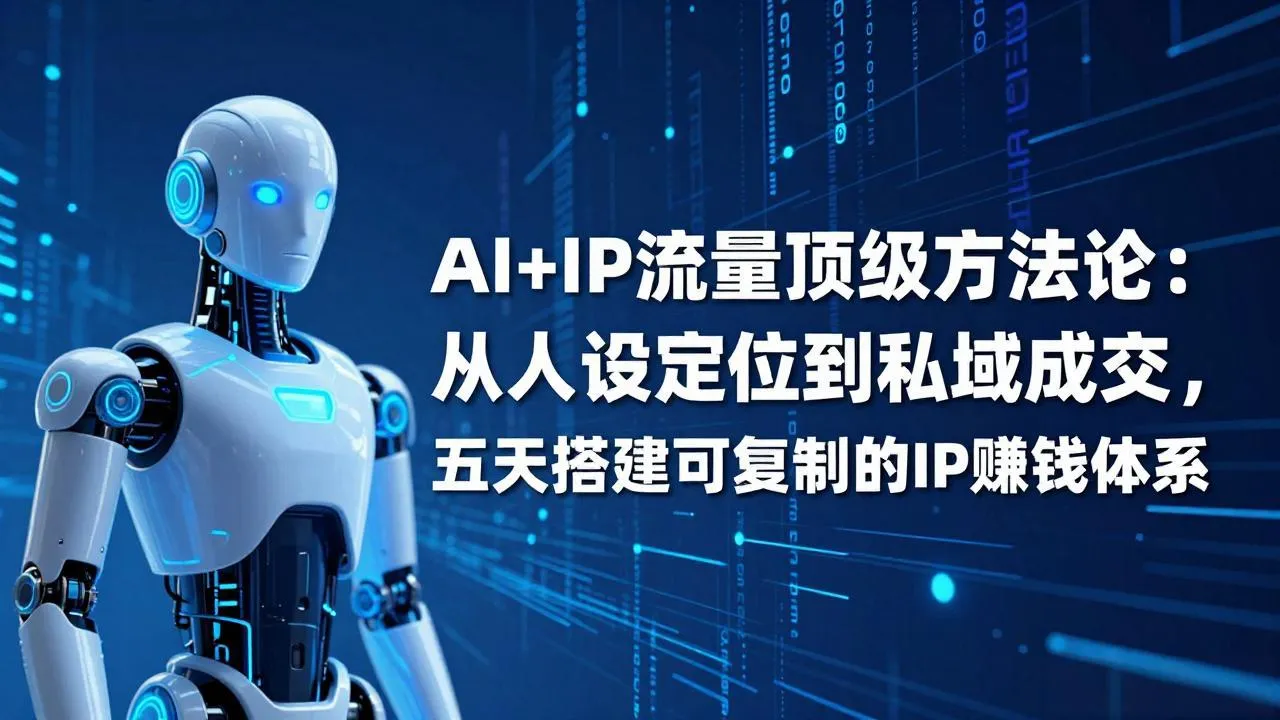 AI+IP顶级方法论：从人设定位到私域成交，五天搭建可复制的IP赚钱体系-33资源网