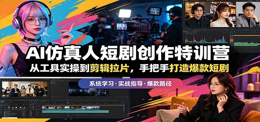 AI仿真人短剧创作特训营：从工具实操到剪辑拉片，手把手打造爆款短剧-33资源网
