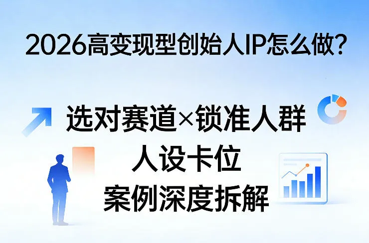 2026高变现型创始人IP怎么做？选对赛道×锁准人群×人设卡位×案例深度拆解-33资源网