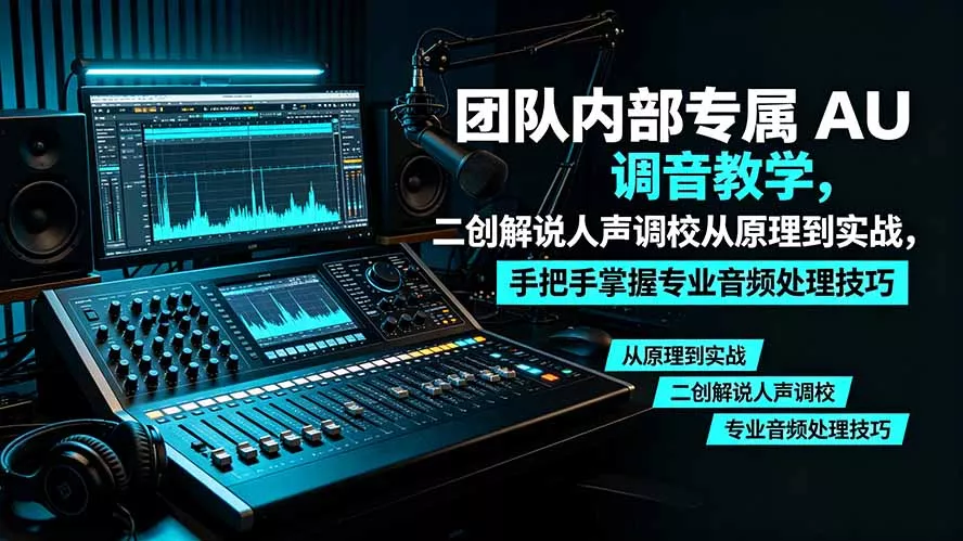 某大佬团队内部专属 AU 调音教学,二创解说人声调校从原理到实战,手把手掌握专业音频处理技巧 某大佬团队内部专属 AU 调音教学,二创解说人声调校从原理到实战,手把手掌握专业音频处理技巧