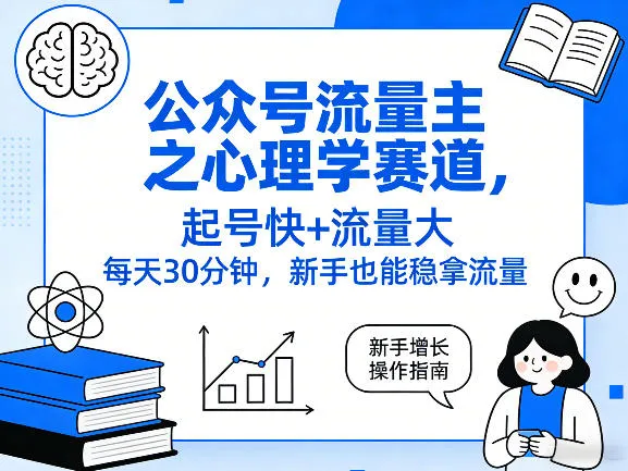 公众号流量主之心理学赛道，起号快+流量大，每天30分钟，新手也能稳拿流量！-33资源网