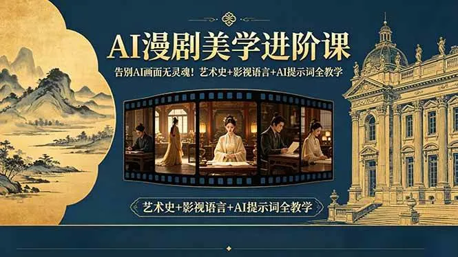 （18480期）告别AI画面无灵魂！AI漫剧美学进阶课，艺术史+影视语言+AI提示词全教学-33资源网