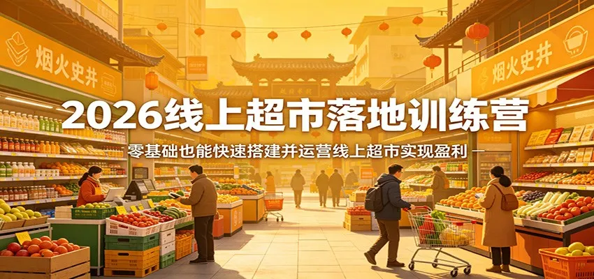 2026线上超市落地训练营，零基础也能快速搭建并运营线上超市实现盈利-33资源网