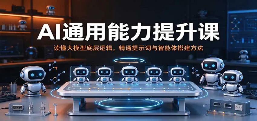 AI通用能力提升课：读懂大模型底层逻辑，精通提示词与智能体搭建方法-33资源网