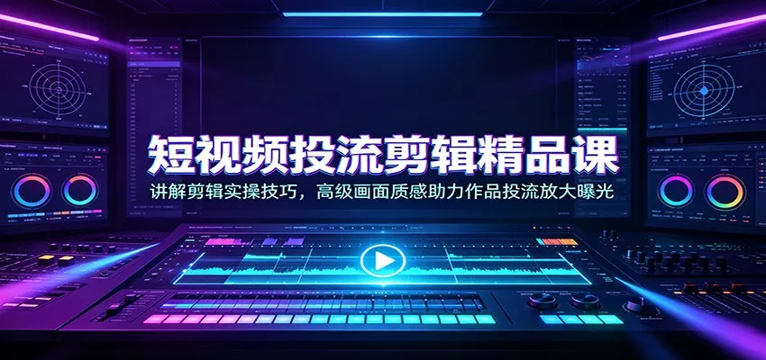 短视频投流剪辑精品课:讲解剪辑实操技巧,高级画面质感助力作品投流放大曝光 短视频投流剪辑精品课:讲解剪辑实操技巧,高级画面质感助力作品投流放大曝光
