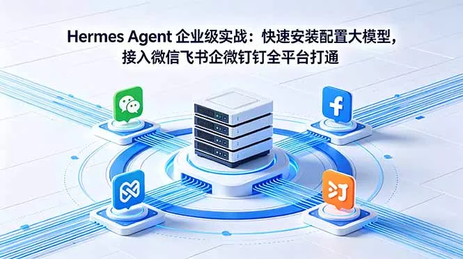 Hermes Agent 企业级实战：快速安装配置大模型，接入微信飞书企微钉钉全平台打通-33资源网