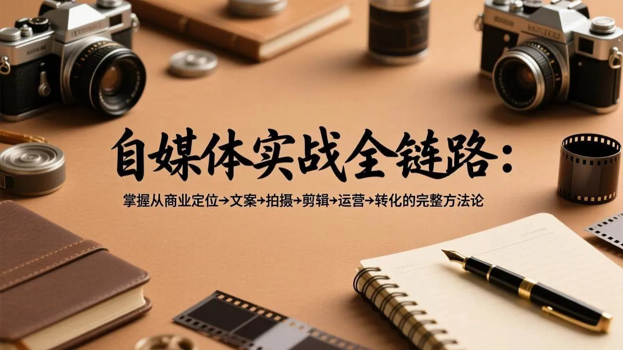 （17586期）自媒体实战全链路：掌握从商业定位→文案→拍摄→剪辑→运营→转化的完整方法论-33资源网