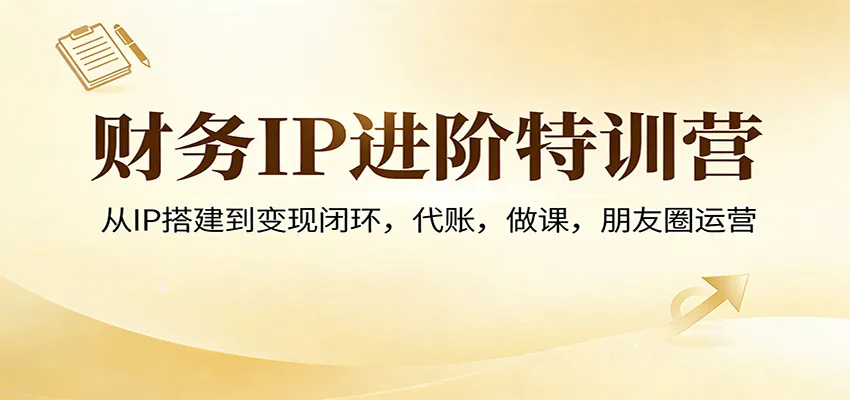 财务IP进阶特训营：从IP搭建到变现闭环，代账，做课，朋友圈运营-33资源网