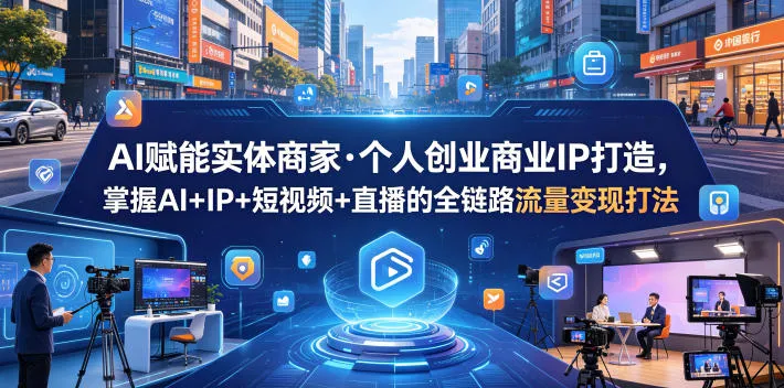 AI赋能实体商家·个人创业商业IP打造，掌握AI+IP+短视频+直播的全链路流量变现打法-33资源网