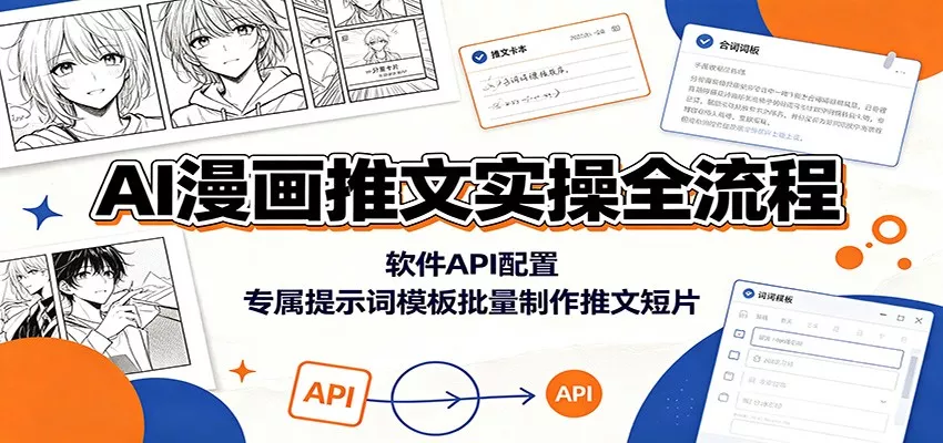 AI漫画推文实操全流程：软件API配置，专属提示词模板批量制作推文短片-33资源网