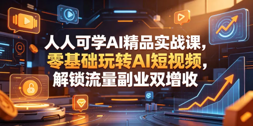 人人可学AI精品实战课，零基础玩转AI短视频，解锁流量副业双增收-33资源网
